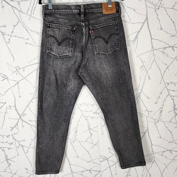 Levi's Gray Wash Stretch Denim Button Fly Wedgie Ankle Jeans - Picture 2 of 10